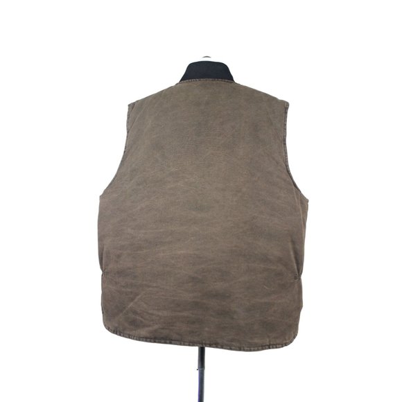 Carhartt men's 90s vintage VO2 CHT faded brown quilt lined vest USA made 3XL - Picture 3 of 12